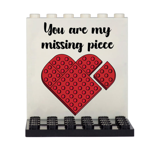 you are my missing piece custom lego back panel display for minifigures
