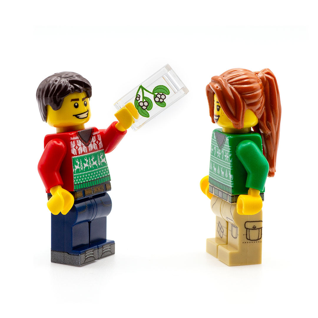 mistletoe - custom printed LEGO tile as an accessory for your minifigure