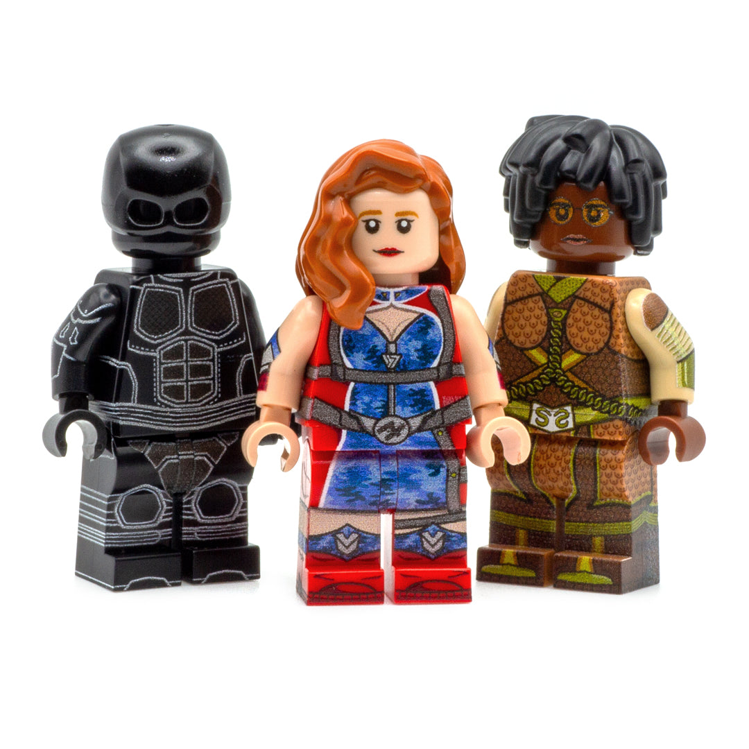 LEGO Black Noir, Sister Sage and Firecracker (The Boys - Custom Design LEGO Minifigure Set)