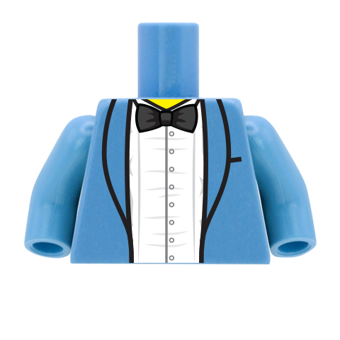 Open Tuxedo and Bowtie - Custom Design Minifigure Torso