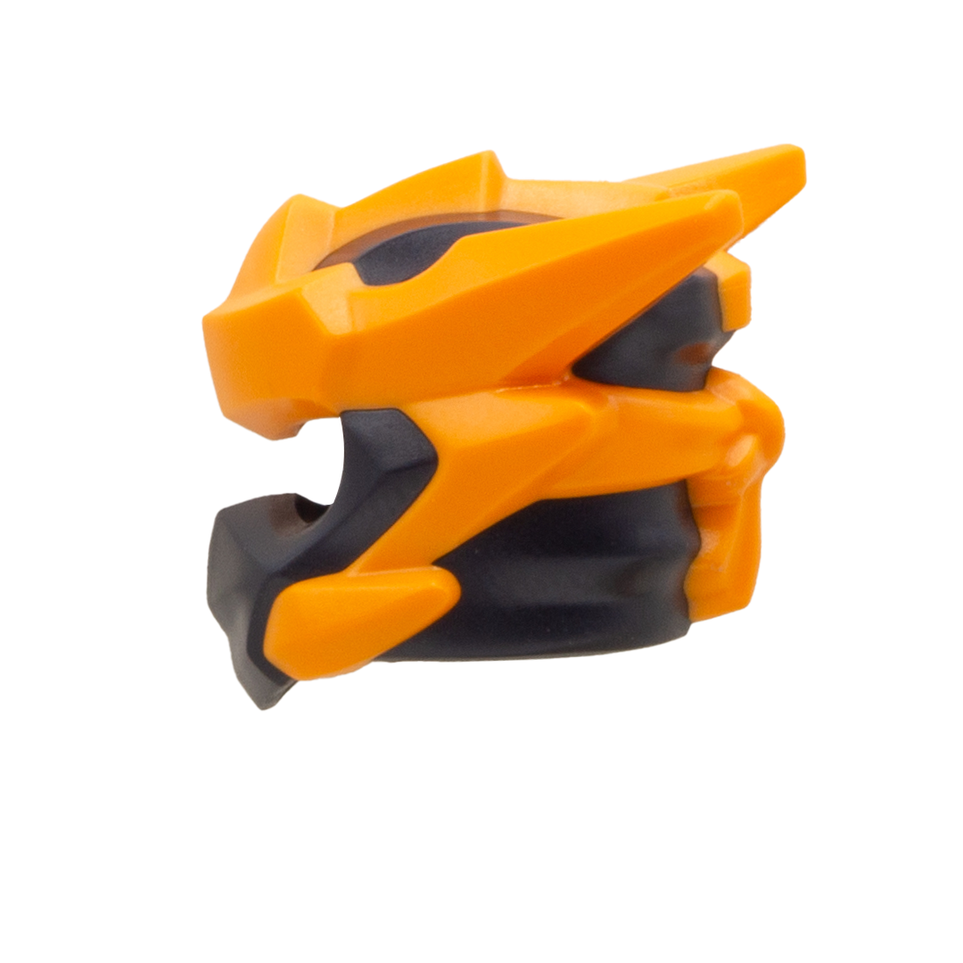 Genuine LEGO Ninjago Dragons Rising headgear in black and orange (Cole in Dragon Form).