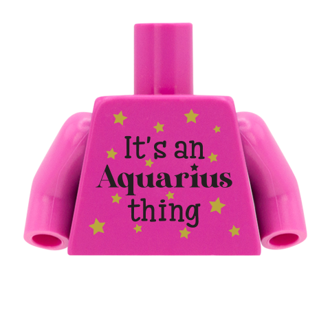 star sign personalised lego minifigure torso: aquarius