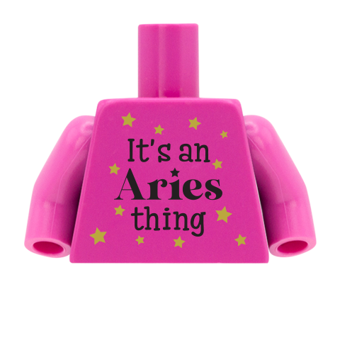 star sign personalised lego minifigure torso: aries