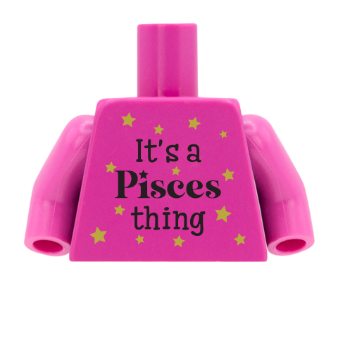 star sign personalised lego minifigure torso: pisces