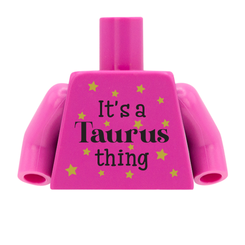 star sign personalised lego minifigure torso: taurus