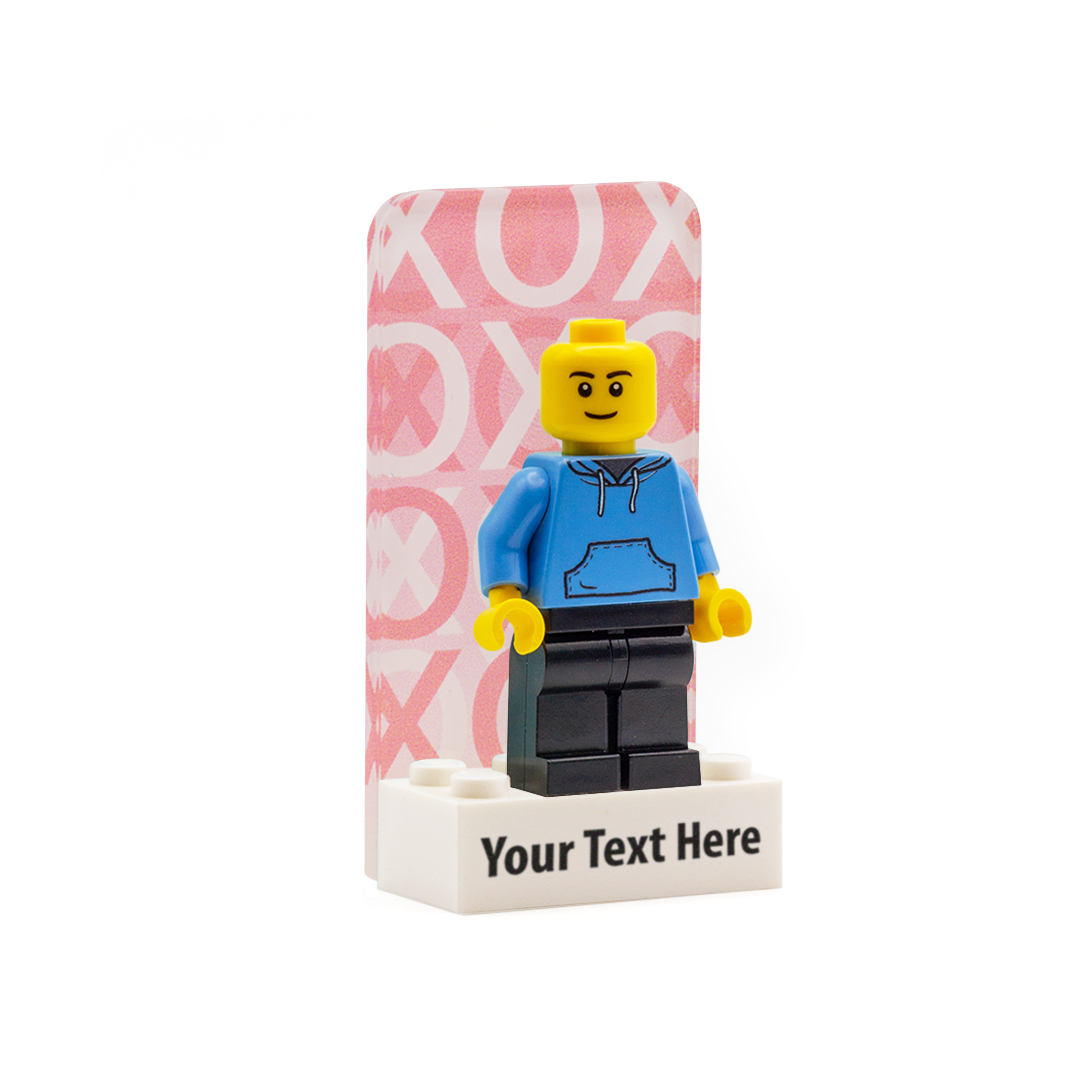 pink romantic laser cut display panel for minifigure