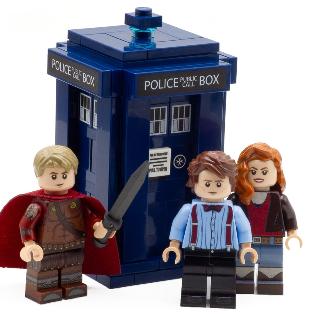 LEGO Tardis from Doctor Who with Matt Smith, Rory and Amy Pond