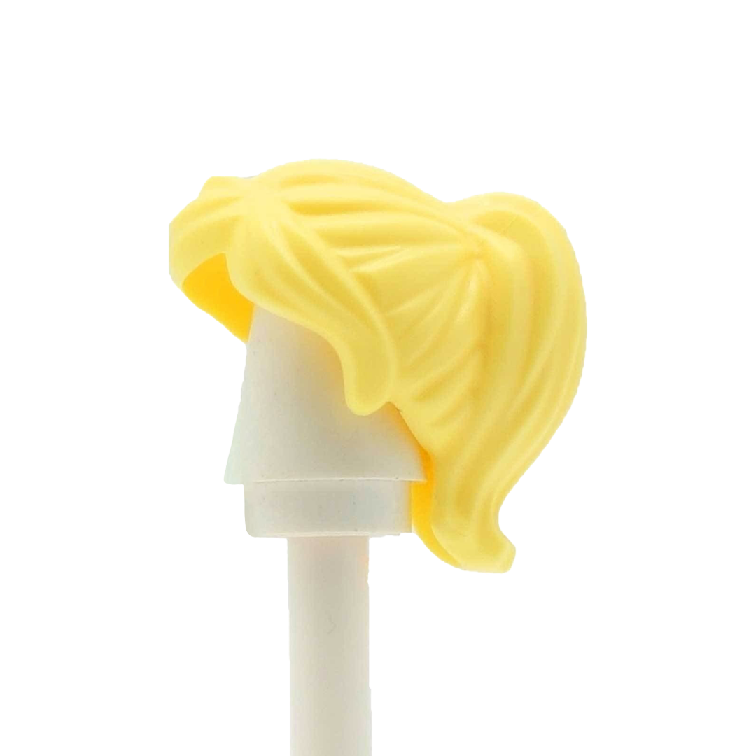 Light Blonde Ponytail with Swept Fringe - LEGO Minifigure Hair