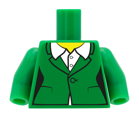 Suit Jacket with Big Collar Shirt - Custom Design Minifigure Torso