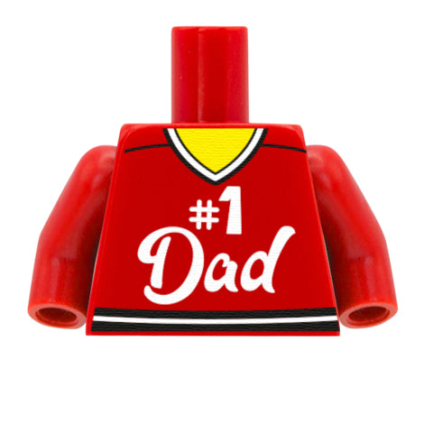 No 1 Dad Jersey LEGO Minifigure Torso