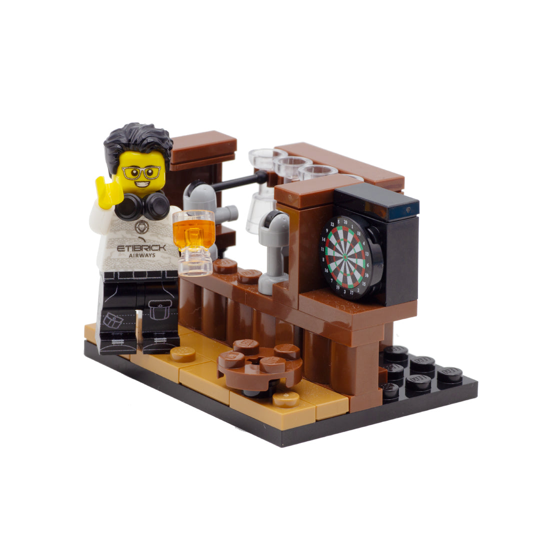 Pub Bar with dart board - Custom LEGO Minibuild 