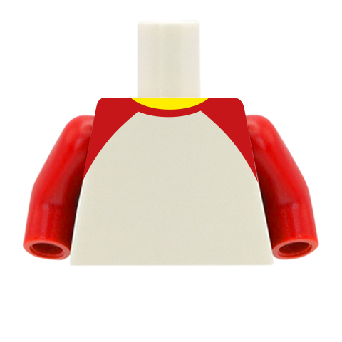 Red and White Raglan Top - Custom Design Torso