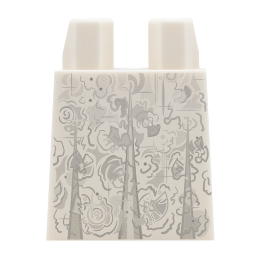 White Regency Vintage Dress Skirt - Custom Design Lego Brick Skirt