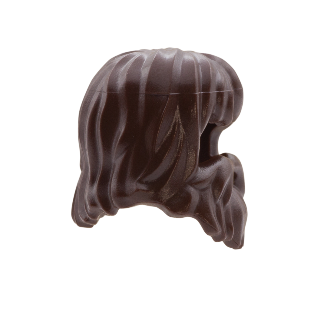 Dark Brown Shaggy Hair and Beard - LEGO Minifigure Hair – Minifigs.me