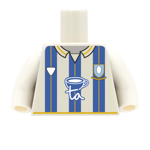Sheffield Wednesday personalised football shirt (LEGO minifigure torso)