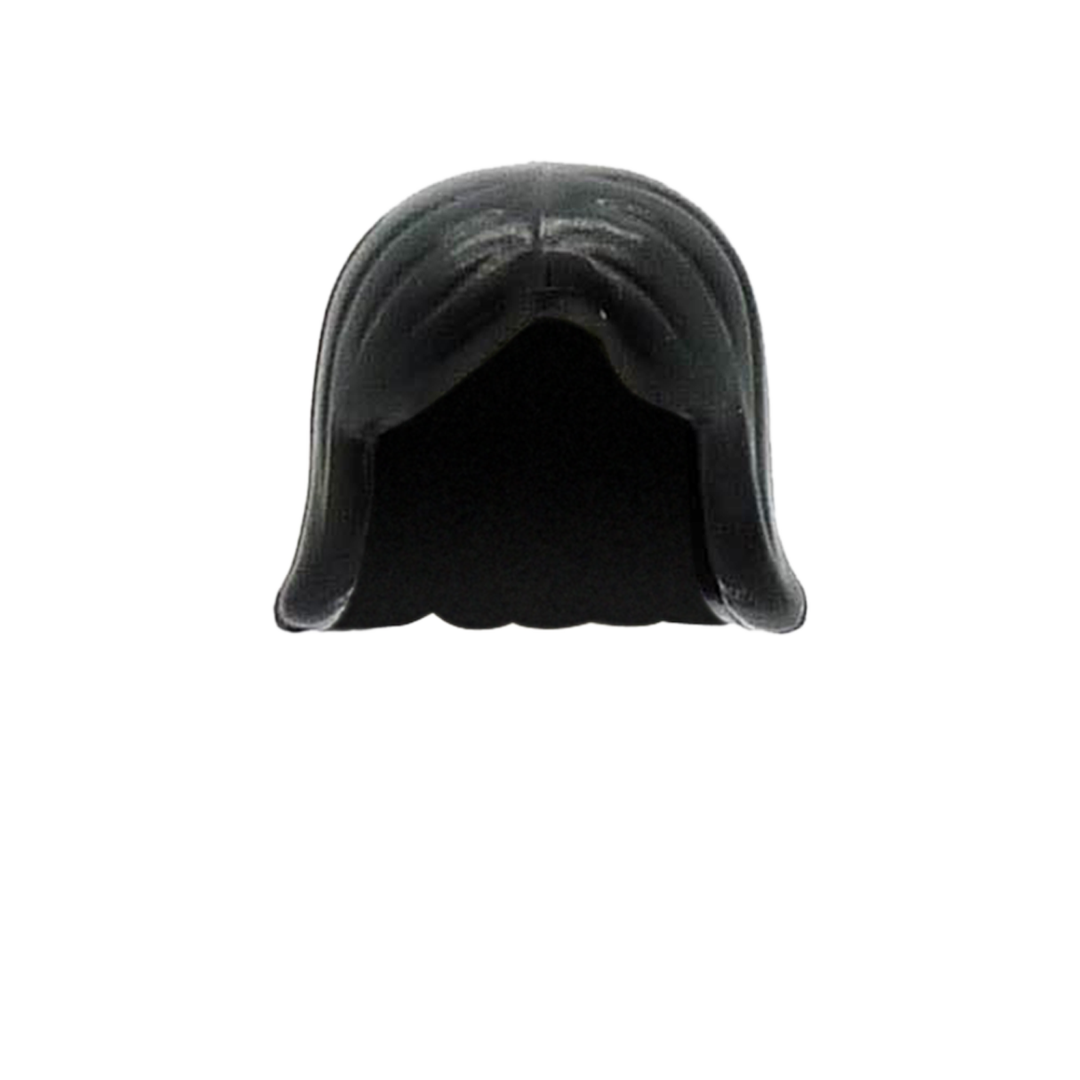 Black Shoulder Length Centre Parted Hair - LEGO Minifigure Hair
