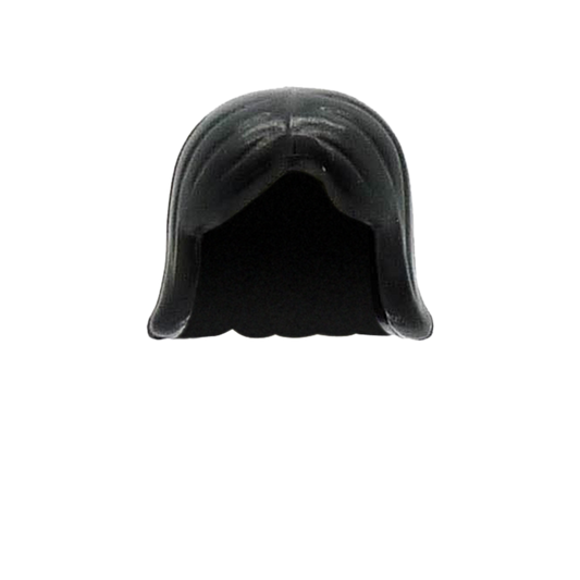 Black Shoulder Length Centre Parted Hair - LEGO Minifigure Hair