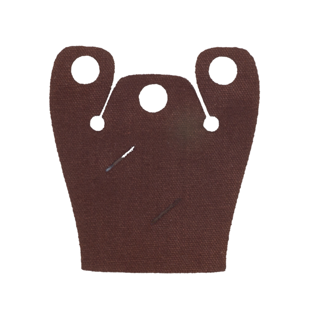 Brown fabric cape for LEGO minifigure with slots for LEGO swords.