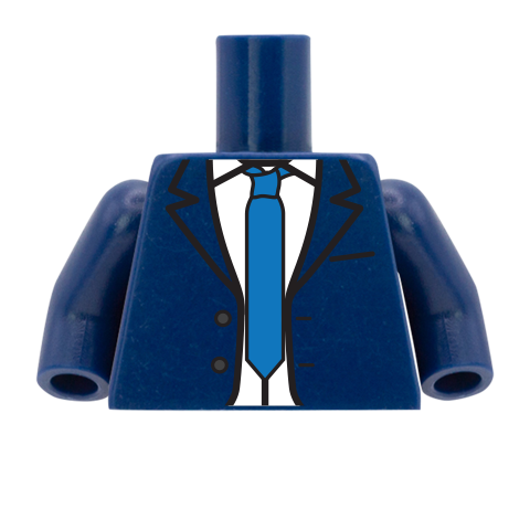 Smart Suit and Tie - Custom Design Minifigure Torso