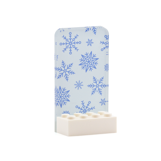 Snowflakes Single Display - Laser Cut Display with LEGO Brick