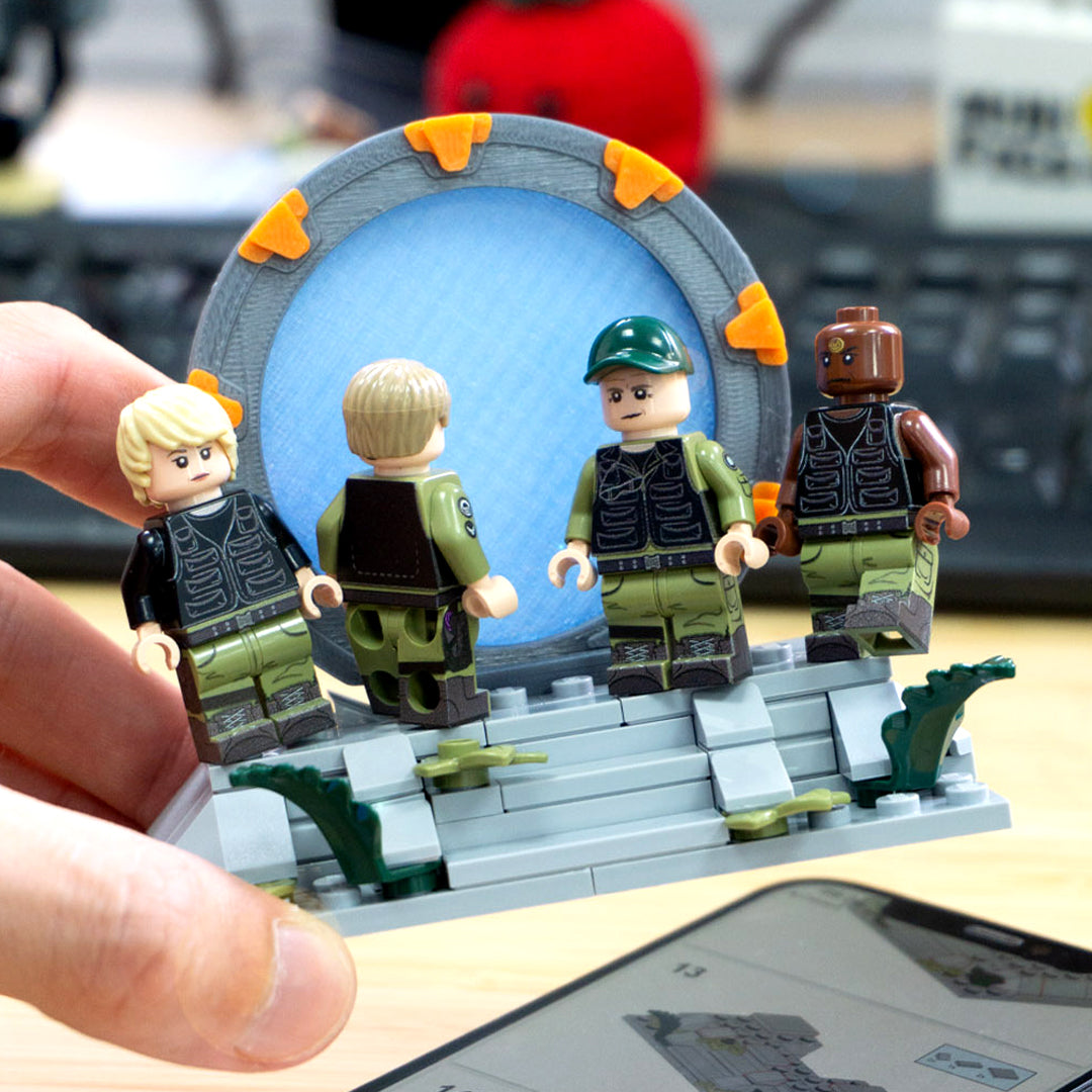 Stargate Display - Custom LEGO Minifigure Display; 3D-printed with genuine LEGO parts.