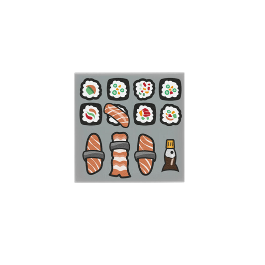lego custom designed sushi platter tile