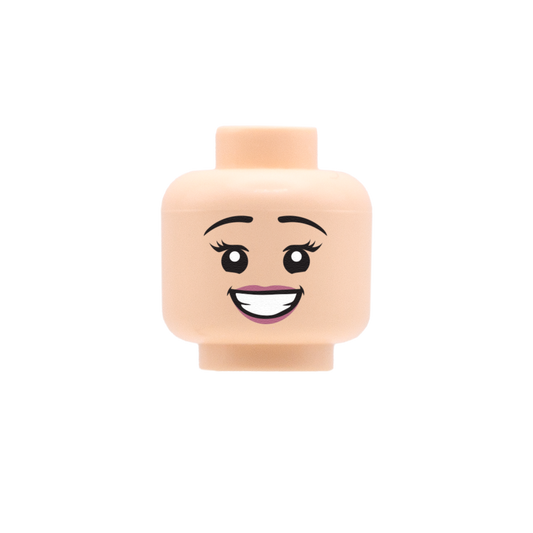 personalised female custom LEGO minifigure head (light nougat skin tone)