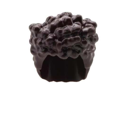 Dark Brown Thick Curly Short Back and Sides - LEGO Minifigure Hair