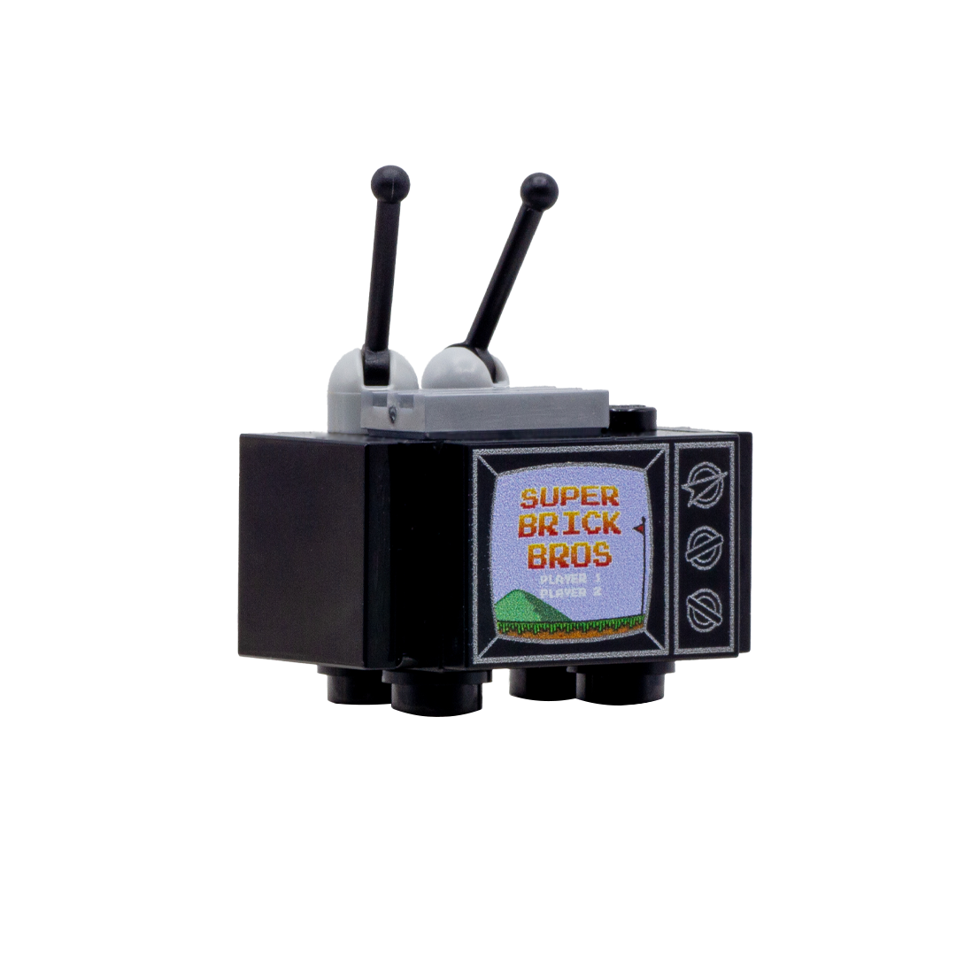 Retro TV Super Brick Bros - Custom Design Microbuild – Minifigs.me