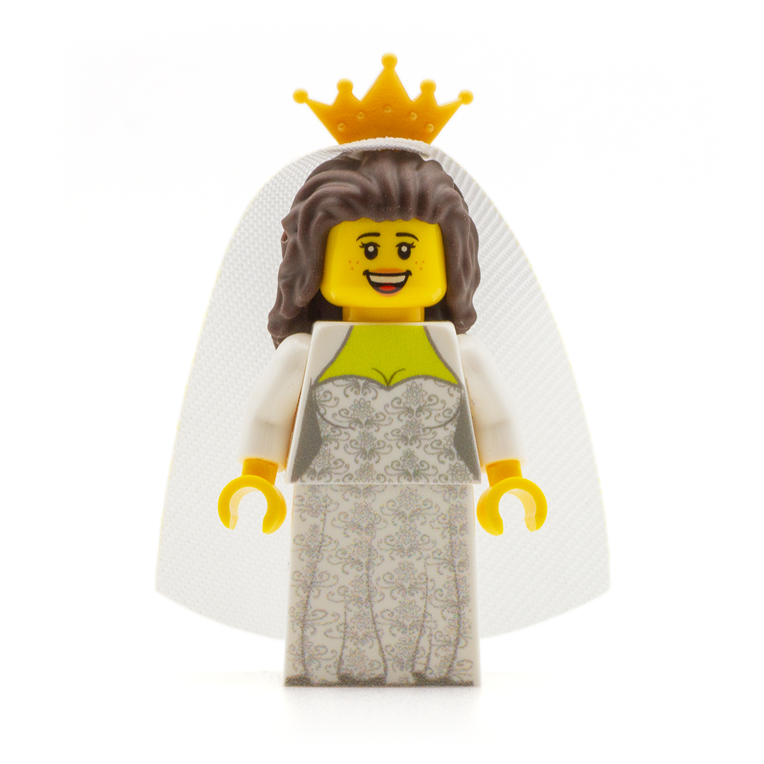 CUSTOM LEGO BRIDE WITH VEIL AND TIARA