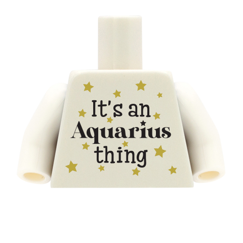 star sign personalised lego minifigure torso: aquarius