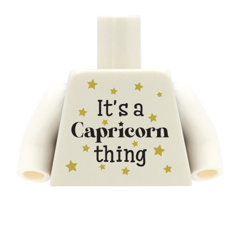 star sign personalised lego minifigure torso: capricorn