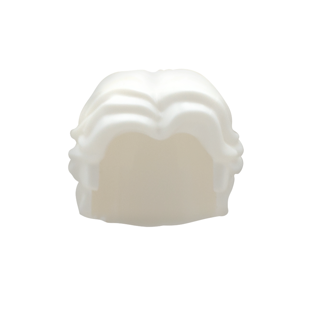 White ‘Curtains’ - LEGO Minifigure Hair
