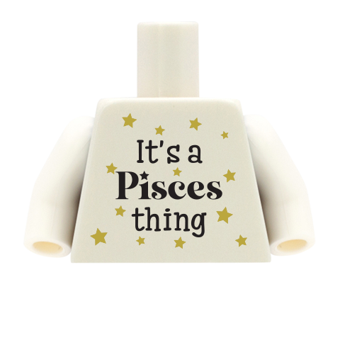 star sign personalised lego minifigure torso: pisces