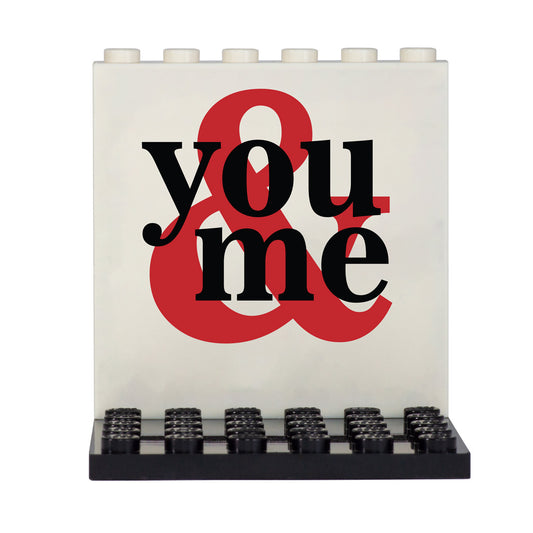romantic you & me custom lego back panel display for minifigures
