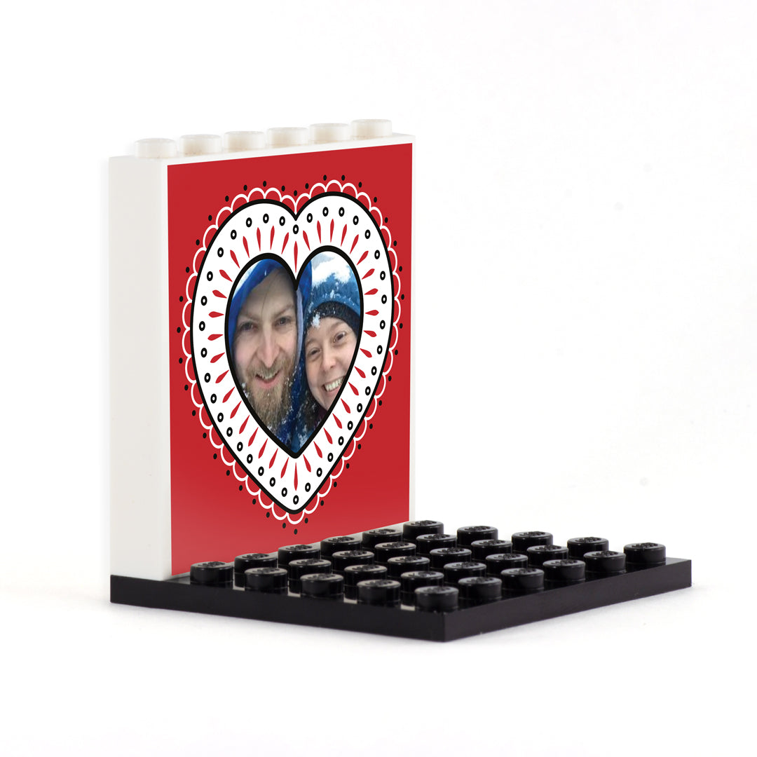 Your Image in a Heart - Custom lego minifigure display