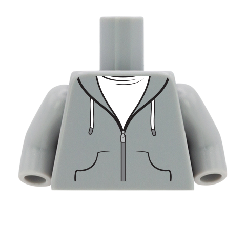 Zip up Hoodie with Toggles - Custom Design Minifigure Torso