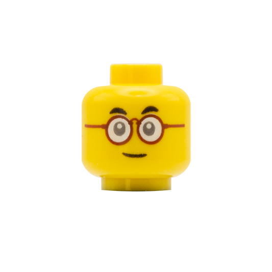 Red Glasses Smile / Yawn - LEGO Minifigure Head