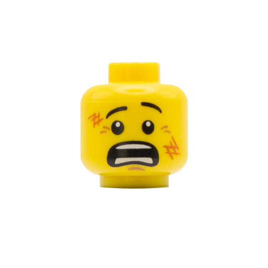 Scared / Scratches On Face  - LEGO Minifigure Head