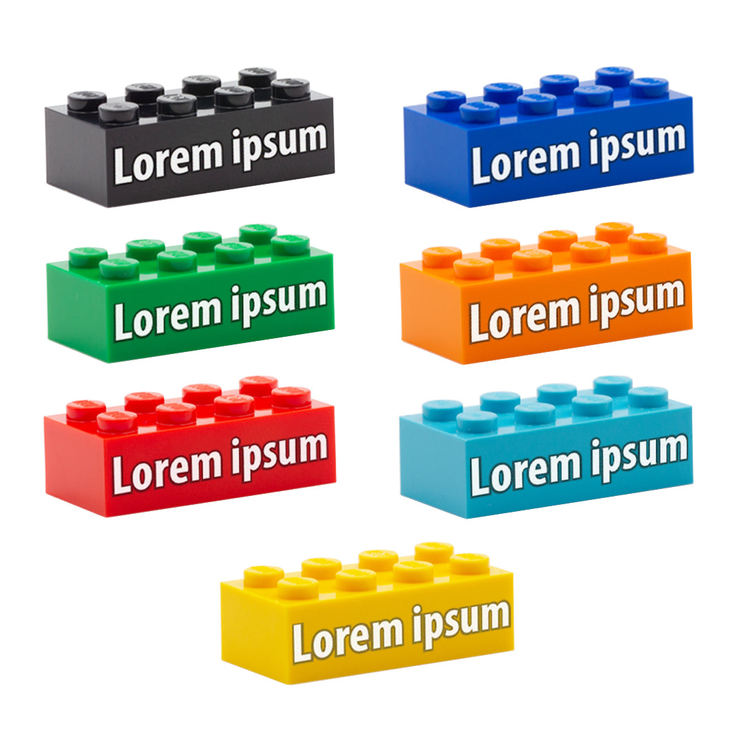 Your Message on a Custom Printed 2x4 Brick (Choice of Colours