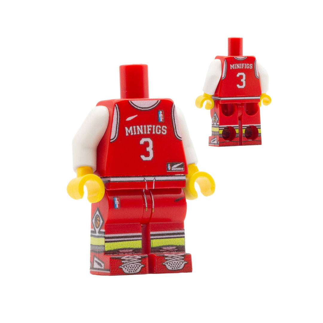 Red basketball minifig kit with yellow LEGO hands