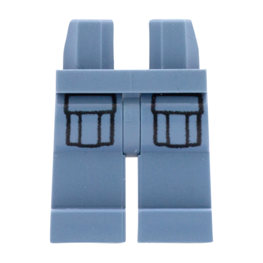 Blue Grey Legs with Large Pockets - LEGO Minifigure Legs