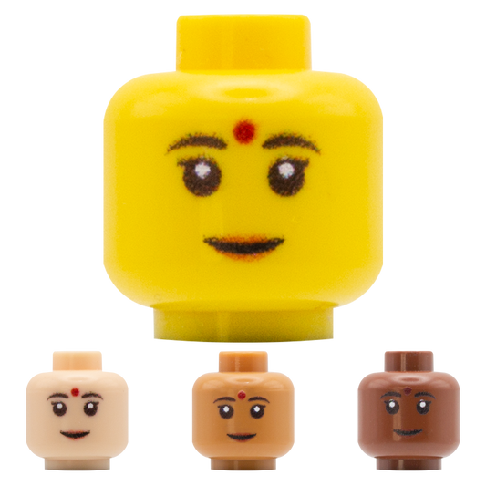 Bindi, Lipstick Smile - Custom Printed Minifigure Head