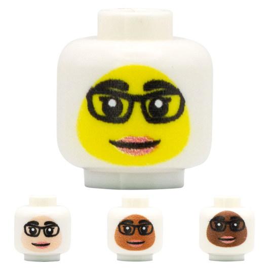 Glasses Smile Headscarf - Custom Printed Minifigure Head