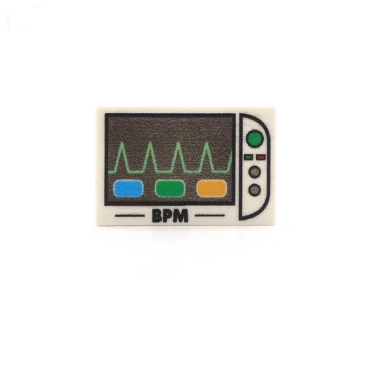 Healthy Heartbeat ECG Monitor Custom Designed LEGO Tile