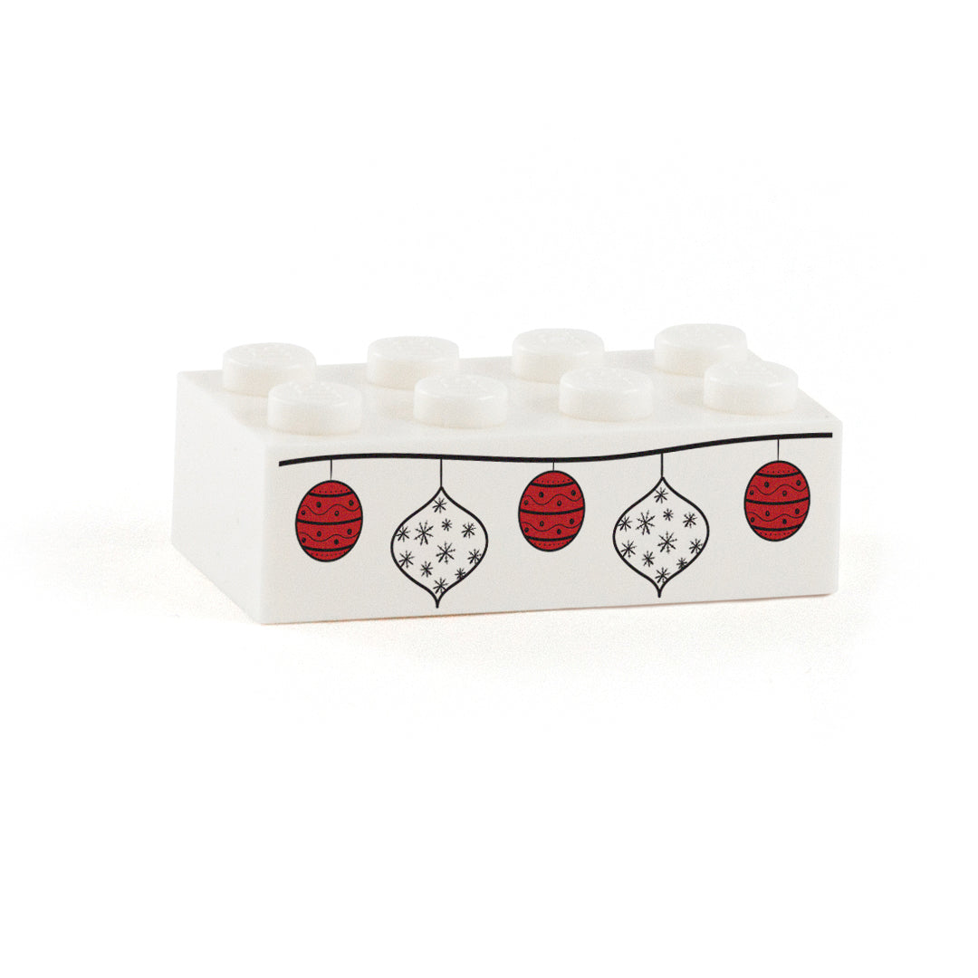 Festive Baubles Display Brick - Custom Printed 2 x 4 Brick – Minifigs.me