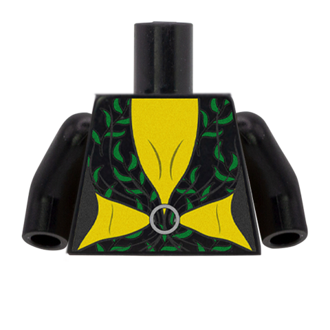 Leafy Maxi Dress Torso - CUSTOM DESIGN MINIFIGURE TORSO