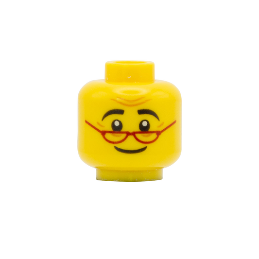 Elderly Reading Glasses / Scared - LEGO Minifigure Head