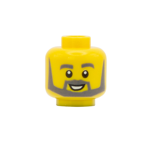 Grey Beard Happy - LEGO Minifigure Head