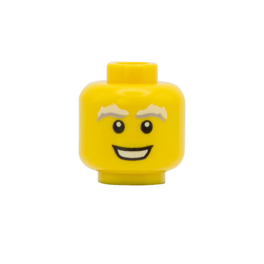 Bushy Eyebrows, Elderly - LEGO Minifigure Head